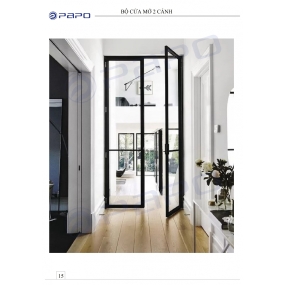 HỆ CỬA MỞ 2 CÁNH NHÔM SLIM PAPO 