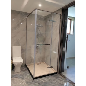 CABIN TẮM CỬA MỞ 1 CÁNH, 1 FIX CÓ VÁCH, BẢN LỀ CHỮ NHẬT, RON HÍT PVC