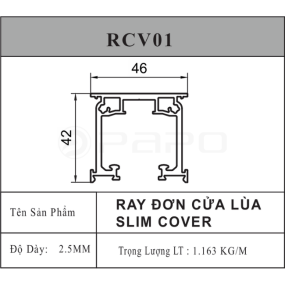 Ray đơn slim cover - dạng sập 