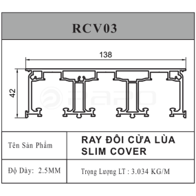 Ray ba cửa lùa slim cover - Dạng sập