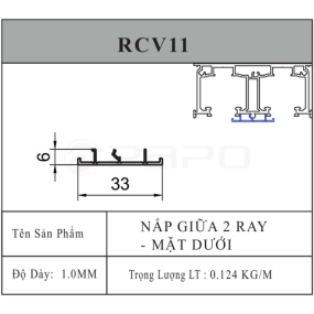 NẮP GIỮA HAI RAY MẶT DƯỚI SLIM COVER - DẠNG SẬP