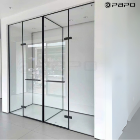 CABIN TẮM 180° MỞ 2 CÁNH  BẢN LỀ CHỮ NHẬT PAPO