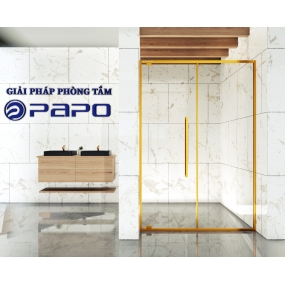 CABIN TẮM CỬA MỞ 1 CÁNH- BẢN LỀ TRÊN DƯỚI PAPO (NẸP HÍT INOX)