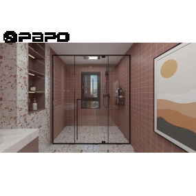 CABIN TẮM CỬA MỞ 1 CÁNH- BẢN LỀ TRÊN DƯỚI PAPO