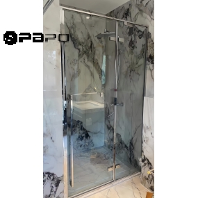 CABIN TẮM KHUNG INOX BẢN LỀ CHỮ NHẬT 1 CÁNH 2 FIX, RON HÍT INOX