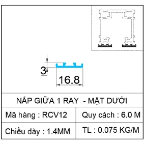 NẮP GIỮA 1 RAY - MẶT DƯỚI SLIM COVER