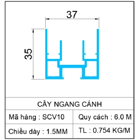 CÂY NGANG CÁNH CỬA SLIM COVER
