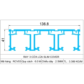 RAY 3 CỬA LÙA SLIM COVER