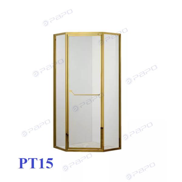 CABIN TẮM 135° CỬA MỞ 1 CÁNH BẢN LỀ ÂM PAPO  (FULL VIỀN INOX)