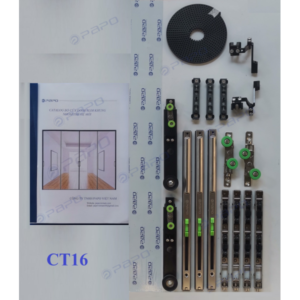 PHỤ KIỆN GIẢM CHẤN CỬA NHÔM  2 CÁNH (RAY DƯỚI) 