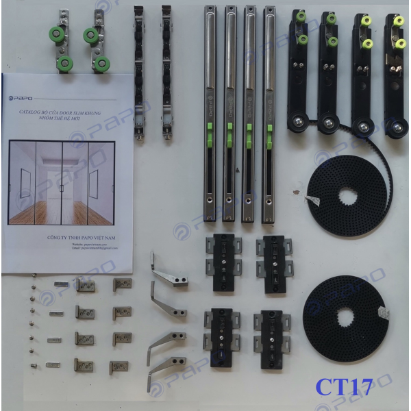PHỤ KIỆN GIẢM CHẤN CỬA NHÔM 3 CÁNH (RAY DƯỚI) 