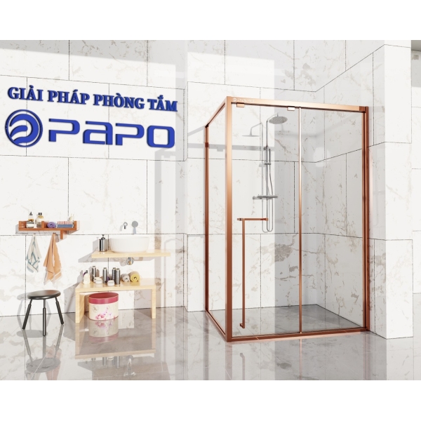CABIN TẮM CỬA LÙA 1 CÁNH, 1 FIX ,CÓ VÁCH L (CÓ GIẢM CHẤN)