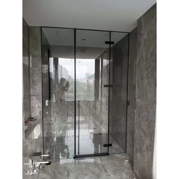 CABIN TẮM 180° MỞ  1 CÁNH, 2 FIX  BẢN LỀ CHỮ NHẬT PAPO  ,RON HÍT PVC
