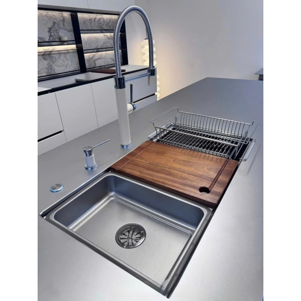 CHẬU RỬA INOX CHỐNG TRẦY XƯỚC (SIZE LỚN - KÈM PHỤ KIỆN)